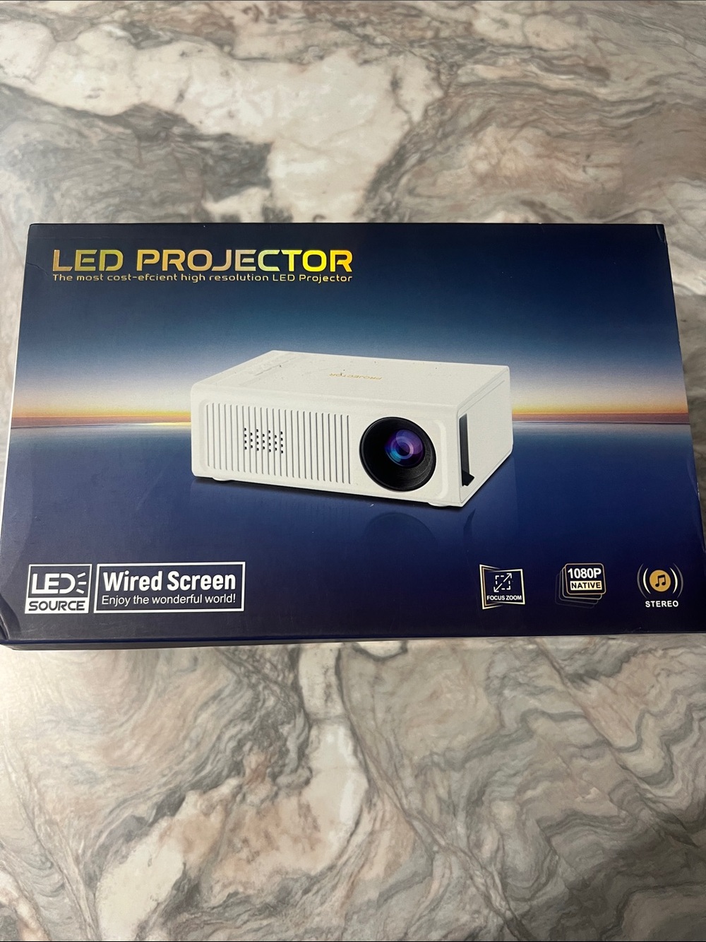 LED Projector - White Mini Home Theater